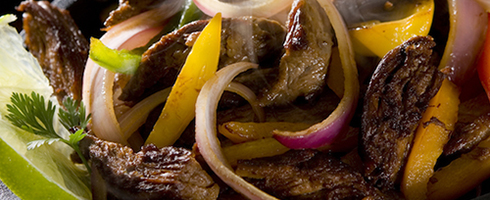 Grilled Steak Fajitas at Guadalajara Grill, Bar, & Table Side Salsa in Tucson Arizona.